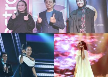 Rosmin (tengah) bersama Ketua Saluran Astro Ria, Prima dan Warna, Norzeha Mohd. Salleh (kanan) ketika sidang media AIM 23 baru-baru ini.