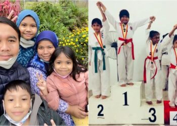 Kenangan memenangi tempat pertama dalam pertandingan taekwondo.