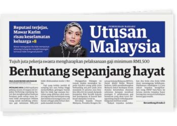 Laporan berita bertajuk Berhutang sepanjang hayat disiarkan di muka depan Utusan Malaysia pada Khamis lalu.