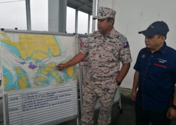 NURUL HIZAM ZAKARIA menunjukkan lokasi terakhir Bot PL87 dilaporkan hilang sebelum ditemukan semula di Pulau Kepalajerih, Batam, Indonesia.
