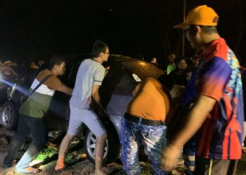 POKOK tumbang di Jalan Kota Tinggi-Ulu Tiram berhampiran Pulada menyebabkan sebuah kereta Proton Saga mengalami kerosakan, pemandunya terselamat.