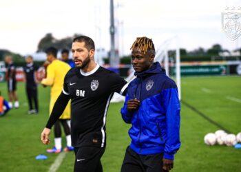 PEMAIN Import baharu JDT Moussa Sidibe menyertai aksi pra musim skuad Harimau Selatan di Abu Dhabi dan Dubai- FOTO ihsan FB JOHOR Southern Tigers