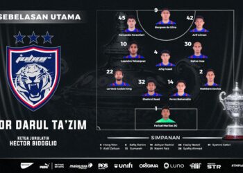KESEBELASAN utama JDT menentang Selangor FC.