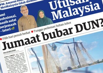 KERATAN laporan Utusan Malaysia hari ini.