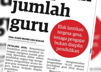 KERATAN laporan muka depan Utusan Malaysia.