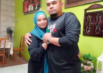 GAMBAR kenangan Azliza Mohd. Rosli bersama Hamzah Md. Yusuf yang meninggal dunia akibat Covid-19.