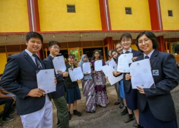 10 Pelajar Terbaik Keputusan Sijil Pelajaran Malaysia (SPM) tahun 2021 merakamkan gambar kenangan selepas Majlis Pengumuman Keputusan Sijil Pelajaran Malaysia (SPM) tahun 2021 di Dewan Sekolah Menengah Agama Kedah hari ini. - UTUSAN/ SHAHIR NOORDIN