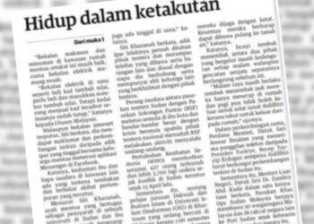 KERATAN laporan Utusan Malaysia hari ini.