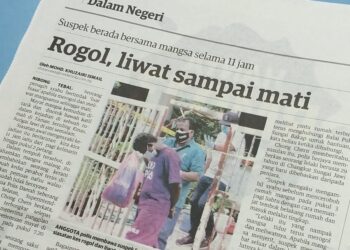 KERATAN akhbar Utusan Malaysia semalam.