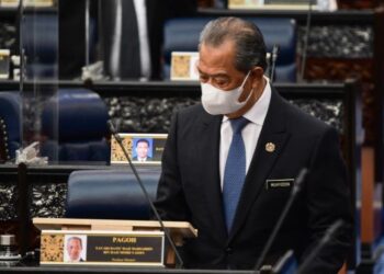 PENERANGAN Muhyiddin Yassin mengenai Pelan Pemulihan Negara di Parlimen. - JABATAN PENERANGAN