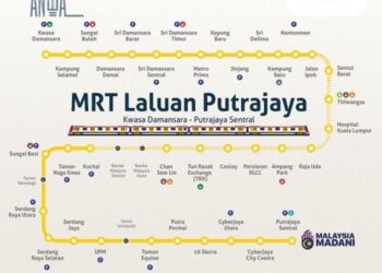 LALUAN MRT Kwasa Damansara - Putrajaya Sentral.