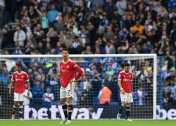 REAKSI pemain Manchester United selepas tumpas dengan jaringan besar kepada Brighton semalam.