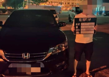 SEORANG lelaki yang ditahan dalam Op Mabuk di Teluk Intan, Perak, hari ini.