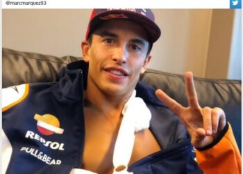 MARC Marquez berkongsi gambar kecederaan dalam Twitter.