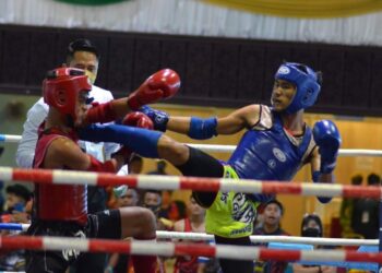 ANTARA peserta yang menyertai Kejohanan Muaythai Elit Kebangsaan 2022 di Pusat Tarbiah Islamiah Kelantan (Putik) Pengkalan Chepa di sini semalam. - IHSAN PGX