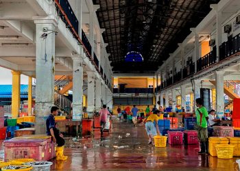 SUASANA di pelantar pendaratan ikan Kuala Perlis tidak serancak dahulu berikutan kurangnya aktiviti menangkap ikan sejak Mac lalu.
