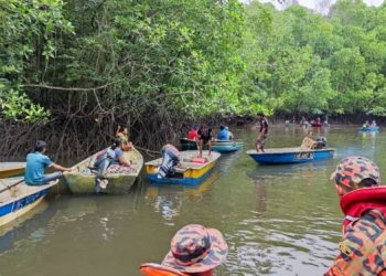 OPERASI mencari dan menyelamat yang digerakkan untuk mencari seorang lelaki Orang Asli yang hilang di kawasan hutan paya bakau Sungai Boh, Gelang Patah, Johor.