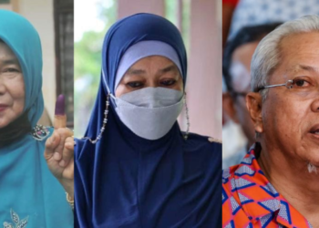 Dari kiri: FATIMAH KASSIM, SHAMSIAH YASSIN dan ANNUAR MUSA