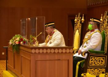 TUANKU Syed Sirajuddin Jamalullail bertitah sempena Perasmian Pengggal Persidangan Keempat Sidang DUN di Kompleks DUN Perlis, Kangar, hari ini.