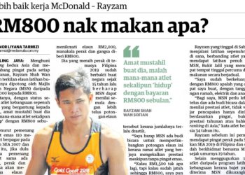 KERATAN akhbar Utusan Malaysia pada 7 Januari lalu.