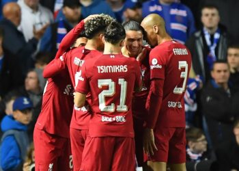 KEMENANGAN 7-1 ke atas Rangers dalam saingan Liga Juara-Juara di Stadium Ibrox, Glasgow meletakkan keyakinan Liverpool di tahap tertinggi menjelang pertemuan dengan Manchester City, Ahad ini. - AFP