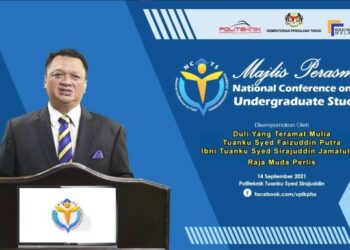 TUANKU Syed Faizuddin Putra Jamalullail berkenan menyampaikan titah perasmian National Conference on TVET Undergraduate Students (NCTS 2021) yang diadakan secara dalam talian di Perlis, semalam.