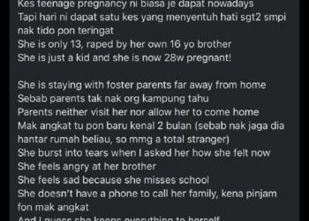 TANGKAP layar daripada ciapan yang memaparkan luahan individu yang dikatakan seorang doktor ketika merawat mangsa rogol abangnya sendiri.
