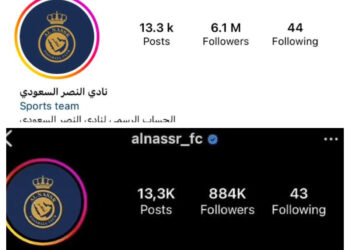 PENGIKUT di Instagram Al Nassr naik mendadak dalam masa tiga hari.