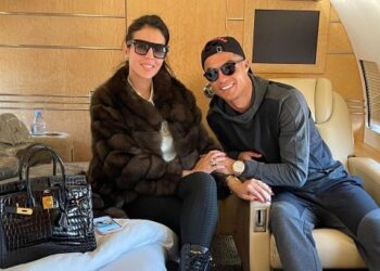 CRISTIANO Ronaldo (kanan) bersama teman wanitanya, Georgina Rodriguez.