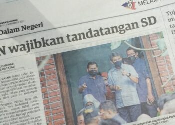 KERATAN akhbar Utusan Malaysia hari ini.