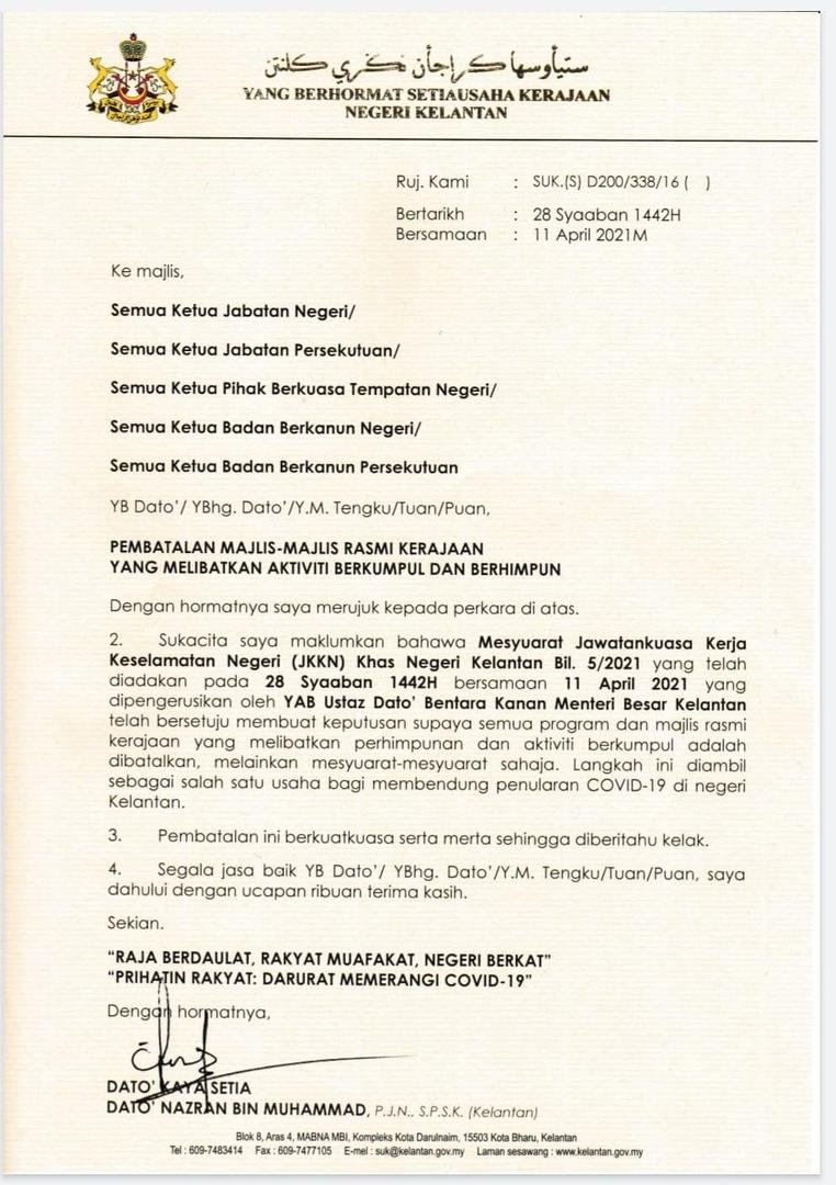 Surat Rasmi Kerajaan Baru  Bila Masa Dalam Negeri Johor Surat Rasmi