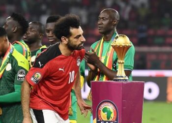 MOHAMED Salah ketika tewas kepada Senegal dalam final Piala Negara-Negara Afrika di Yaounde, Cameroon, Februari lalu. – AFP