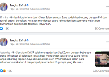 Tangkapan skrin daripada Facebook Tengku Zafrul.
