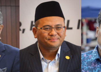 TENGKU ZAFRUL AZIZ (kiri), AMIRUDIN SHARI (tengah) dan KHAIRY JAMALUDDIN