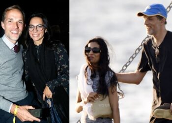 THOMAS Tuchel bersama bekas isteri (kiri) dan ketika bercuti dengan teman wanita (kanan).