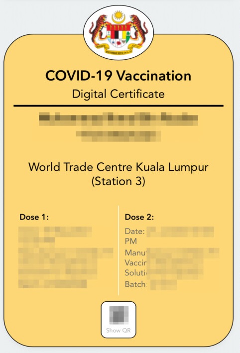 Vaksin digital certificate