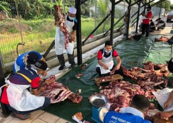 Acara utama dalam Hari Raya Aidiladha iaitu penyembelihan korban turut diperketatkan peraturan pelaksanaannya. - GAMBAR HIASAN/UTUSAN