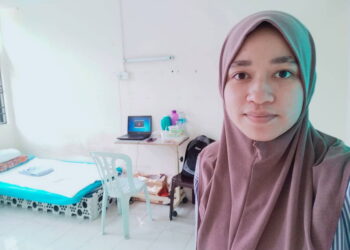 SITI Fatimah Zohari  semasa menjalani kuarantin di Hospital Pulau Pinang (HPP), Georgetown, Pulau Pinang Januari lalu. - UTUSAN/NOOR HASLIZA NUSI
