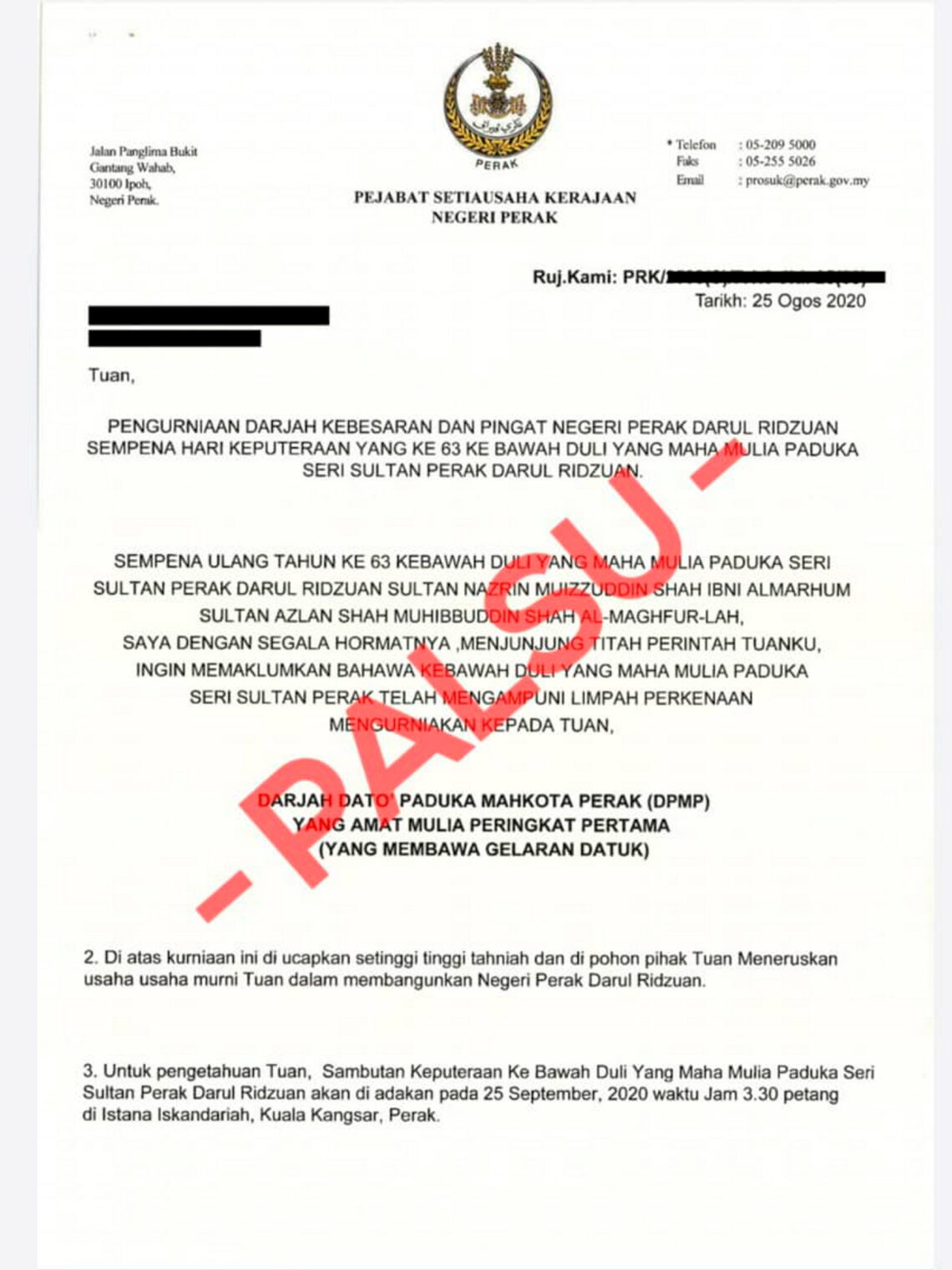 Surat Akuan Masuk Darjah 1