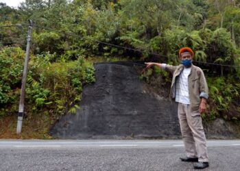 ZAID Ali menunjukkan lokasi harimau yang ditemukan di Cameron Highlands semalam. - UTUSAN/ZULFACHRI ZULKIFLI