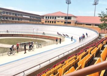 KEADAAN Velodrom Rakyat Ipoh selepas diperbaiki untuk digunakan pada Sukan Malaysia 2018. – IHSAN TWITTER AMARJIT SINGH