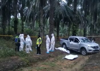 Mayat lelaki reput ditemukan di dalam kenderaan pacuan empat roda di ladang kelapa sawit di Kampung Cherang Nibong di Ajil, Hulu Terengganu dekat sini hari ini.