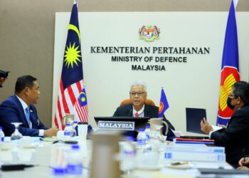 ISMAIL Sabri Yaakob pada Mesyuarat Menteri Pertahanan ASEAN (ADMM) Plus Ke-7 secara maya hari ini.