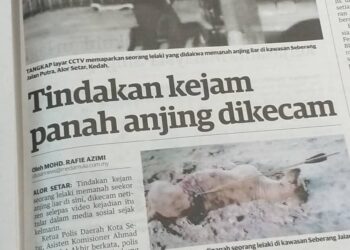 KERATAN akhbar Utusan Malaysia hari ini.