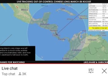 KEDUDUKAN di orbit terkini sisa rocket Rocket Long March 5B.
