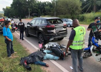 AZMI Khasim meninggal dunia di tempat kejadian selepas merempuh bahagian belakang sebuah SUV di Kilometer 68, Jalan Alor Setar-Butterworth di Tikam Batu, Sungai Petani.