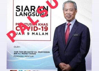 POSTER palsu yang tular di media sosial mengenai Perutusan Khas Perdana Menteri.