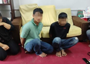 EMPAT suspek ditahan kerana dipercayai terlibat dalam kejadian curi beg tangan di sebuah stesen minyak di Sungai Raia di Gopeng semalam.