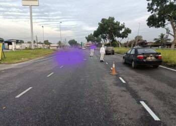 LOKASI kejadian yang mengorbankan pejalan kaki wanita di Batu 2 Jalan Kapar, Klang, Selangor pagi tadi.