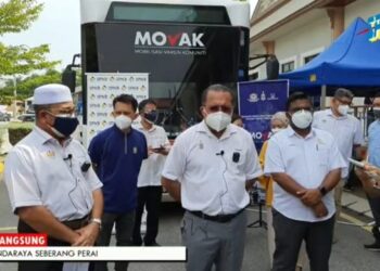 agdeep Singh Deo (empat dari kiri) ketika sesi sidang akhbar selepas melakukan pemantauan Movak fasa kedua di Dewan Dato' Haji Ahmad Badawi, Butterworth, hari ini